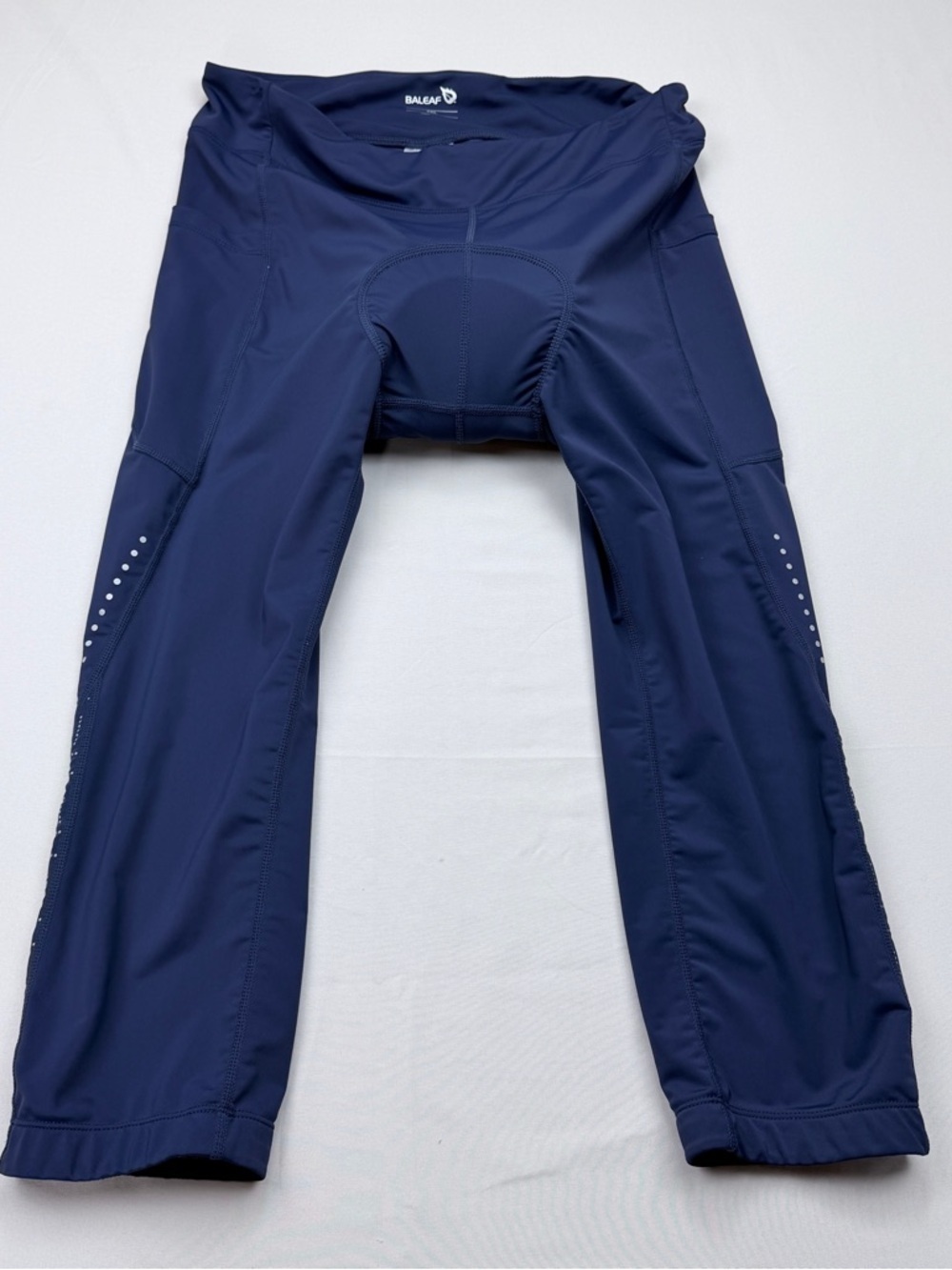 Baleaf Women Navy Blue Padded Cycling pants with Reflective Accents